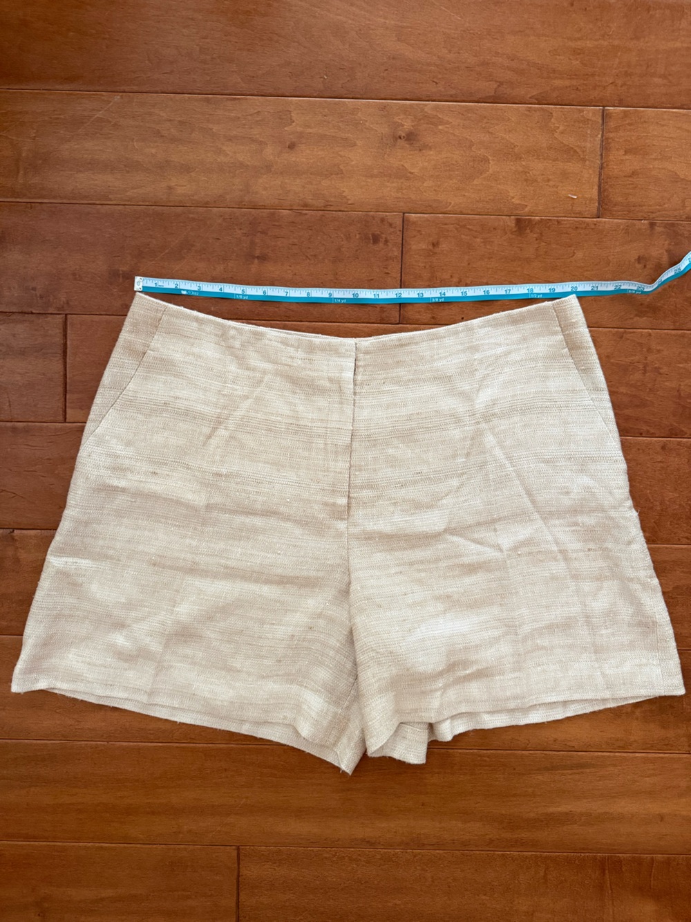 Lafayette 148 New York Designer Women's Linen-Blend Cream Shorts Size 18